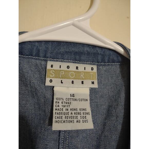 Vintage Sigrid Olsen Sport Denim Vest Large With Balfour Sorority Pins Unique - Picture 2 of 11